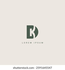 Abstract DK KD letter simple style logo design vector template