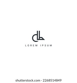Abstract DL LD letter simple style logo design vector template.