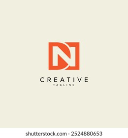 Abstrato DN ND Letra Moderna Estilo Monograma Design de logotipo. Modelo de vetor inicial.