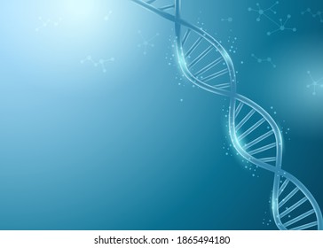 Abstract dna background with glow, science and technology concepts.Vector illustration