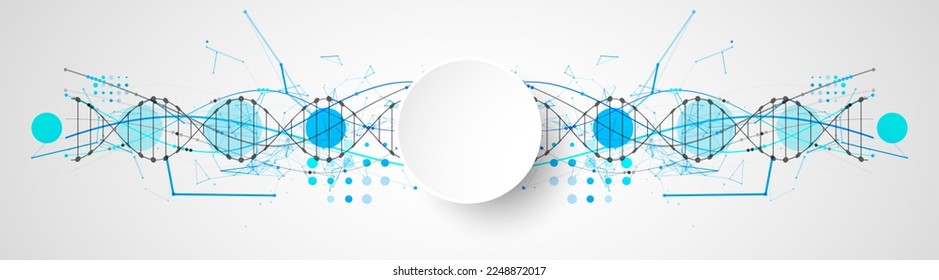 Resumen del fondo del ADN con efecto plexus. Concepto científico y tecnológico.