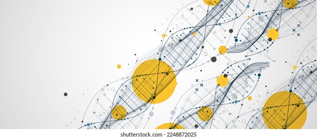 Resumen del fondo del ADN con efecto plexus. Concepto científico y tecnológico.