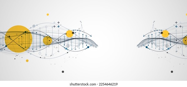 Resumen del fondo del ADN con efecto plexus. Concepto científico y tecnológico.