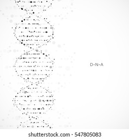 Abstract DNA background. Vector illustration. Beautiful structure of the spiral molecule