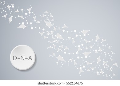 Abstract DNA background. Vector illustration. Beautiful structure of the spiral molecule. Science concept