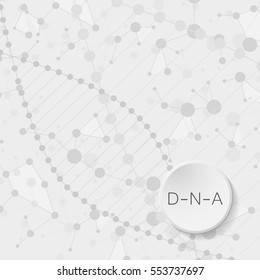 Abstract DNA background. Vector illustration. Beautiful structure of the spiral molecule. Science concept