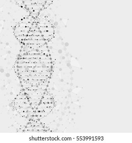 Abstract DNA background. Vector illustration. Beautiful structure of the spiral molecule. Science concept