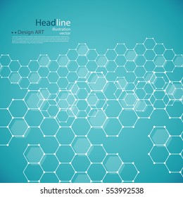 Abstract DNA background. Vector illustration. Beautiful structure of the spiral molecule