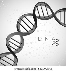 Abstract DNA background. Vector illustration. Beautiful structure of the spiral molecule