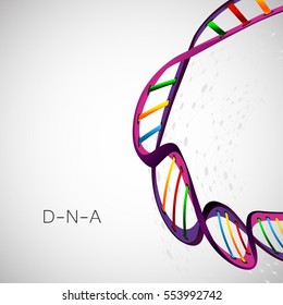 Abstract DNA background. Vector illustration. Beautiful structure of the spiral molecule