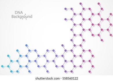 Abstract DNA background. Vector illustration. Beautiful structure of the spiral molecule