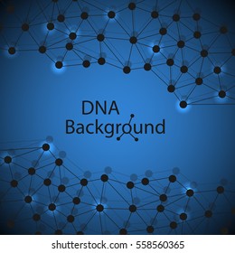 Abstract DNA background. Vector illustration. Beautiful structure of the spiral molecule