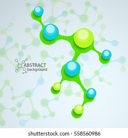 Abstract DNA background. Vector illustration. Beautiful structure of the spiral molecule