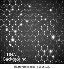 Abstract DNA background. Vector illustration. Beautiful structure of the spiral molecule