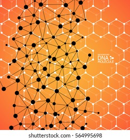 Abstract DNA background. Vector illustration. Beautiful structure of the spiral molecule