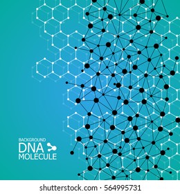 Abstract DNA background. Vector illustration. Beautiful structure of the spiral molecule