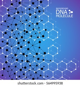 Abstract DNA background. Vector illustration. Beautiful structure of the spiral molecule