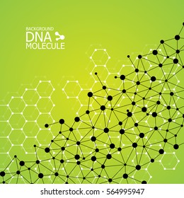 Abstract DNA background. Vector illustration. Beautiful structure of the spiral molecule