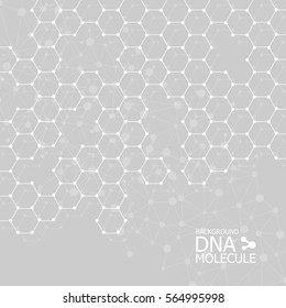 Abstract DNA background. Vector illustration. Beautiful structure of the spiral molecule