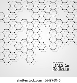 Abstract DNA background. Vector illustration. Beautiful structure of the spiral molecule