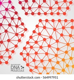 Abstract DNA background. Vector illustration. Beautiful structure of the spiral molecule