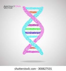 Abstract DNA. Colorful molecular structure. Vector illustration. Eps 10 