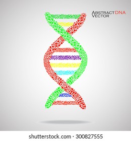Abstract DNA. Colorful molecular structure. Vector illustration. Eps 10 