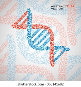 Abstract DNA. Colorful molecular structure. Vector illustration. Eps 10 