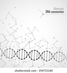 Abstract dna connection background with abstract molecular elements
