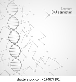 Abstract dna connection background with abstract molecular elements
