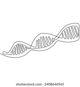 Abstract DNA Continuous line drawing. Hand-Drawn Vector Concept for Healthcare and Genetics.