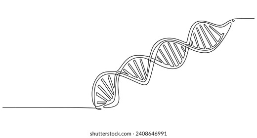 Abstract DNA Continuous line drawing. Hand-Drawn Vector Concept for Healthcare and Genetics.