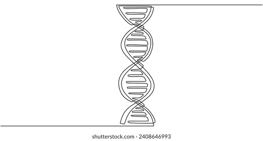 Abstrakte DNA Durchlaufzeichnung. Handgezeichnetes Vektorkonzept für Gesundheit und Genetik.