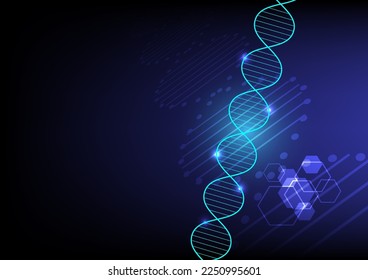 Abstract DNA design on technology background