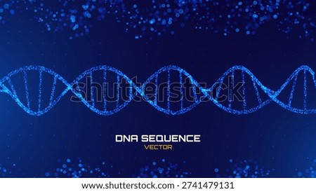 Abstract DNA Double Helix Dynamic Scientific Presentation Background. DNA Structure Modern Science or Healthcare Backdrop. Genetic Research Vector Template