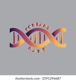 Abstract DNA double helix logo design. Gradient colors. Modern, minimalist style. Perfect for biotech, healthcare, genetics companies.