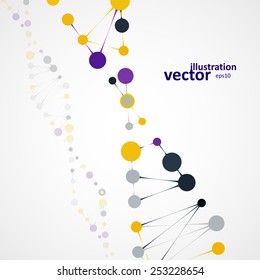Abstract DNA, futuristic molecule, cell illustration eps10