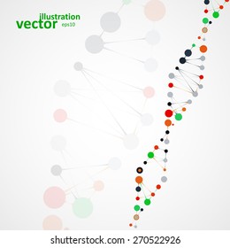 Abstract DNA, futuristic molecule, cell illustration eps10