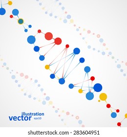 Abstract DNA, futuristic molecule, cell illustration eps10