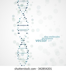 Abstract DNA, futuristic molecule, cell illustration eps10