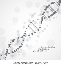 Abstract DNA, futuristic molecule, cell illustration eps10