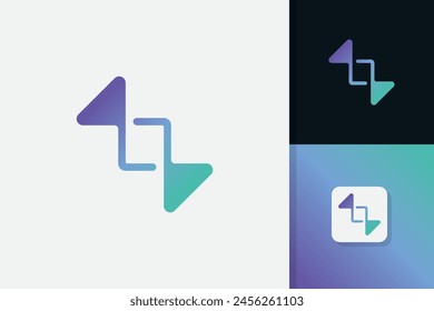 Abstract dna helix logo design vector template