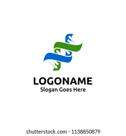 Abstract DNA logo design concept