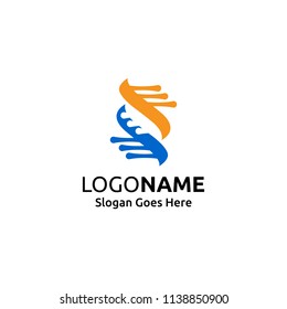 Abstract DNA logo design concept
