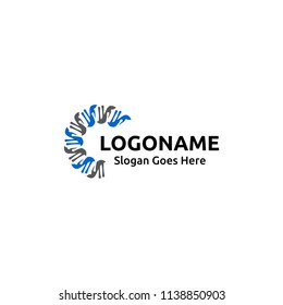 Abstract DNA logo design concept