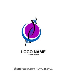abstract or DNA logo icon for medic and health company