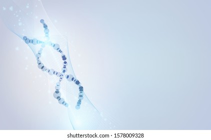abstract DNA and molecular helix on background.