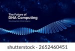 Abstract DNA Molecule Helix Spiral Wave Blue Background. Medical Science Concept, Genetic Biotechnology, Chemistry Biology, DNA Strand Gene. Vector Illustration.