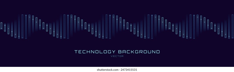 Abstract DNA Molecule Helix Spiral Wave Blue Background. Medical Science Concept, Genetic Biotechnology, Chemistry Biology, DNA Gene. Vector Illustration. 