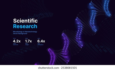 Resumo DNA Molécula Helix Espiral Onda Azul Fundo. Medical Science Concept, Biotecnologia Genética, Química Biologia, DNA Gene. Ilustração de vetor.